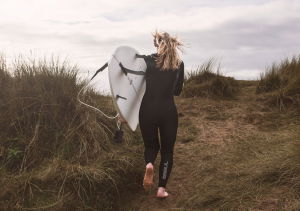 Gul Womens Wetsuit on beach.
