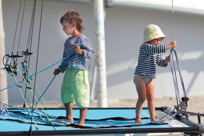 Children on a sailboat
