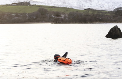 Open water swimmer Hero Douglas wearing an Orca Vitalis Thermal wetsuit