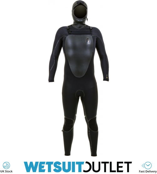 2022 O'Neill Mutant Legend 5/4mm Chest Zip Hooded Wetsuit Black 5369