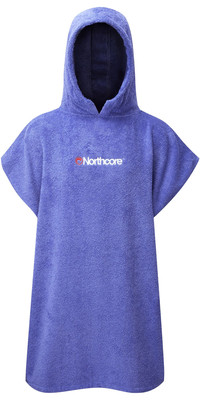 2023 Northcore Kids Beach Basha Hooded Towel Changing Robe / Poncho NOCO24D - Blue