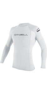 2021 O'Neill Basic Skins Long Sleeve Crew Rash Vest WHITE 3342