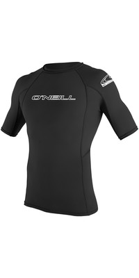 2023 O'Neill Basic Skins Short Sleeve Crew Rash Vest 3341 - Black