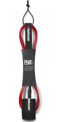 2023 Northcore 6mm Surfboard Leash 8FT - RED NOCO56D