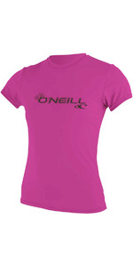 2023 O'Neill Womens Basic Skins Short Sleeve Rash Tee FOX PINK 3547