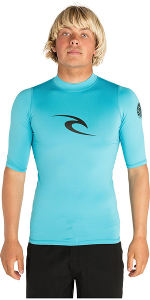 2019 Rip Curl Mens Corpo Short Sleeve UV Tee Rash Vest BLUE WLE4KM
