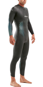 2021 2XU Mens P:1 Propel Triathlon Wetsuit MW4991C - Black / Blue Ombre