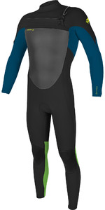 2022 O'Neill Youth Epic 4/3mm Chest Zip GBS Wetsuit 5358 - Black / Ultra Blute / Day Glow
