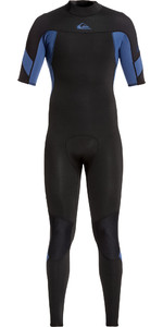2021 Quiksilver Mens 2mm Syncro Back Zip Short Sleeve Wetsuit EQYW303011 - Black / Blue