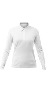 2021 Zhik Womens ZhikDry LT Long Sleeve Polo Top White ATP0850W