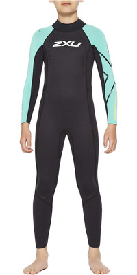 2022 2XU Junior Propel Swim Wetsuit CW6569c - Black / Oasis