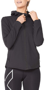 2021 2XU Womens Aero Jacket WR6538a - Black / Silver Reflective