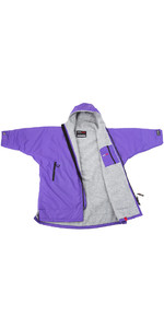 2022 Dryrobe Advance Junior Long Sleeve Changing Robe / Poncho DR104 - Purple / Grey