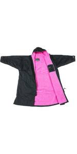 2022 Dryrobe Advance Long Sleeve Changing Robe / Poncho DR104 - Black / Pink