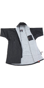 2022 Dryrobe Advance Short Sleeve Premium Waterproof Changing Robe / Poncho DR100 - Black / Grey