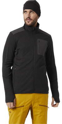 2021 Helly Hansen Mens Lifa Merino Midlayer Zipped Jacket 49450 - Black