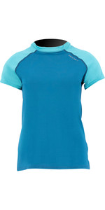2021 Prolimit Womens Pure Short Sleeve Loosefit Rash Vest 54082 - Deep Blue / Turquoise