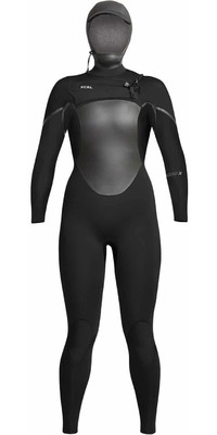 2023 Xcel Womens Axis X X2 5/4mm Hooded Chest Zip Wetsuit XW21WT54ZSH0 - Black