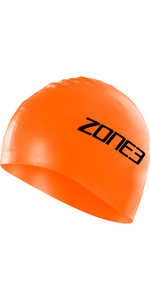 2023 Zone3 Silicone Swim Cap SA18SCAP - Hi-Vis Orange