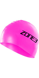 2023 Zone3 Silicone Swim Cap SA18SCAP - Hi-Vis Pink