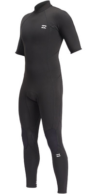 2022 Billabong Mens Absolute 2mm Back Zip Flatlock Short Sleeve Wetsuit C42M66 - Black