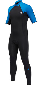 2022 Billabong Mens Absolute 2mm Back Zip Short Sleeve Wetsuit C42M66 - Surf Blue