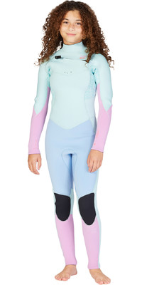 2022 Billabong Teen Girls Synergy 4/3mm Chest Zip Wetsuit F44G41 - Iceberg
