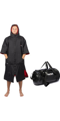 2024 GUL Evorobe Hooded Changing Robe & Nava Performance 30L Duffel Bag Bundle AC0128NAV - Black / Red