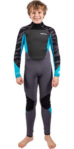 2023 Gul Junior Response 4/3mm Back Zip Wetsuit RE1249-C1 - Grey / Cyan