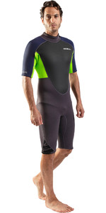2023 Gul Mens Response 3/2mm Back Zip Shorty Wetsuit RE3319-C1 - Grey / Sulphur