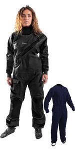 2022 Gul Womens Dartmouth Eclip Zip Drysuit & Underfleece GM0383-B9 - Black