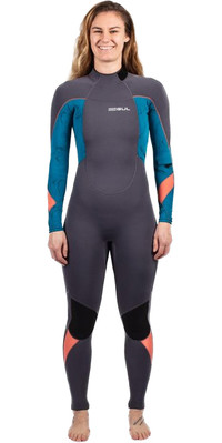 2023 Gul Womens Response 4/3mm Back Zip Wetsuit RE1248-C1 - Grey / Marbel