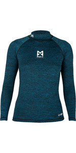 2022 Magic Marine Womens Cube Long Sleeve Rash Vest MM081011 - Dark Blue Melee