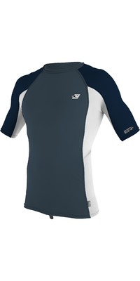 2023 O'Neill Mens Premium Skins Short Sleeve Rash Vest 4169B - Cadet Blue / White / Abyss