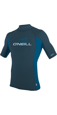 2024 O'Neill Mens Premium Skins Short Sleeve Turtle Neck Rash Vest 4517 - Cadet Blue / Ultra Blue