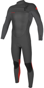 2023 O'Neill Youth Epic 4/3mm Chest Zip Wetsuit 5358 - Graphite / Smoke / Red