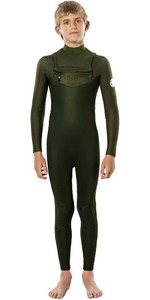 2022 Rip Curl Junior Dawn Patrol Performance Eco 3/2mm Chest Zip Wetsuit WSM9KV - Green