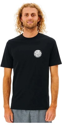 2023 Rip Curl Mens Icons Of Surf Short Sleeve Rash Vest 12FMRV - Black