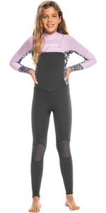 2023 Roxy Girls Swell Series 5/4/3mm Chest Zip Wetsuit ERGW103059 - Jet / Orchid Bouquet
