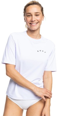 2023 Roxy Womens Enjoy Waves Short Sleeve Rash Vest ERJWR03549 - Bright White