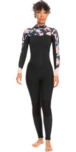2023 Roxy Womens Swell Series 4/3mm Back Zip GBS Wetsuit ERJW103124 - Anthracite Paradise