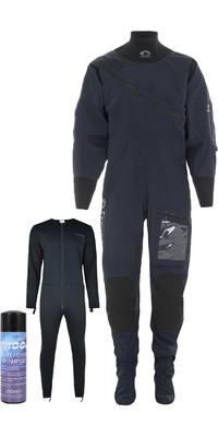 2022 Typhoon Womens Marros Front Zip Drysuit & Underfleece 100190 - Navy