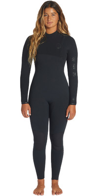 2023 Billabong Womens Salty Dayz Natural 4/3mm Zip Free Wetsuit ABJW100168 - Black