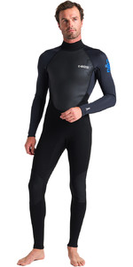 2023 C-Skins Mens Element 3/2mm Back Zip Wetsuit C-EL32STM - Black / Anthracite / Cyan