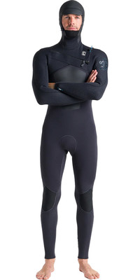 2024 C-Skins Mens ReWired 5/4mm Chest Zip Hooded Wetsuit C-RW54MH - Anthracite / Black X / Petrol