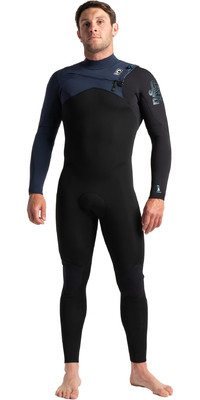 2023 C-Skins Mens Session 4/3mm GBS Chest Zip Wetsuit C-SE43MCZ - Anthracite / Meteor X / Black