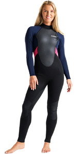 2023 C-Skins Womens Element 3/2mm Back Zip Wetsuit C-EL32STW - Slate / Coral