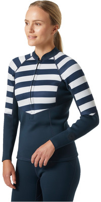 2023 Helly Hansen Womens Waterwear 2.0 Wetsuit Jacket 34342 - Navy Stripe