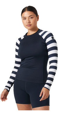 2023 Helly Hansen Womens Waterwear Rash Vest 34321 - Navy Stripe