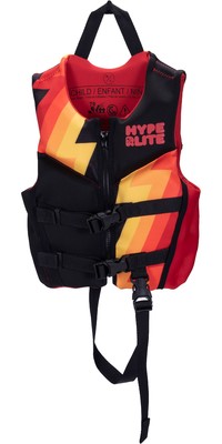 2023 Hyperlite Junior Indy CGA Chest Zip Wake Impact Vest H23V-CGA-IND-YO-B - Red / Yellow